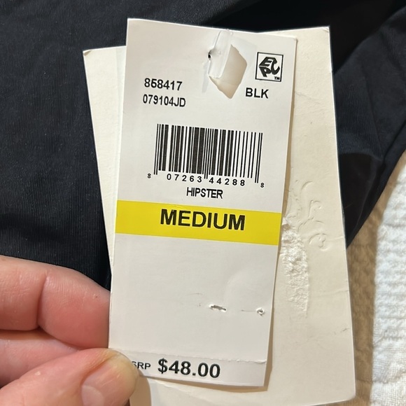 Becca Hipster Black Bikini bottoms. NWT. Medium - Picture 4 of 7